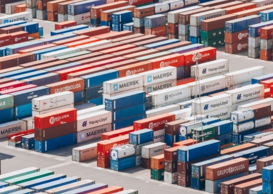Shipping Containers at a port of entry.